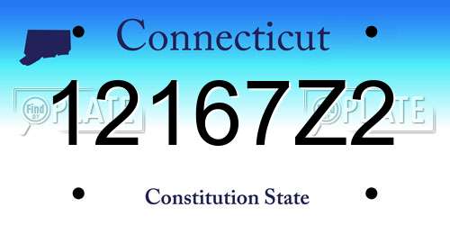 12167Z2 Connecticut License Plate
