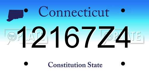 12167Z4 Connecticut License Plate