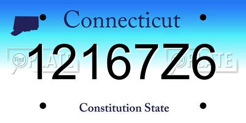 12167Z6 Connecticut License Plate