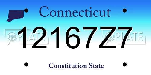 12167Z7 Connecticut License Plate