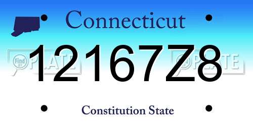 12167Z8 Connecticut License Plate