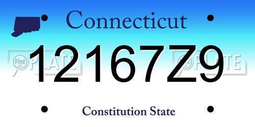 12167Z9 Connecticut License Plate