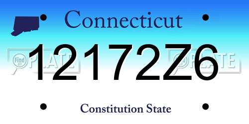 12172Z6 Connecticut License Plate