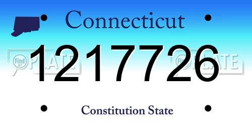 1217726 Connecticut License Plate