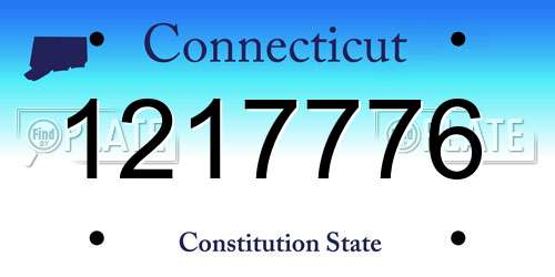 1217776 Connecticut License Plate