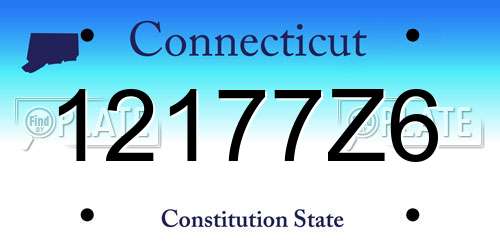 12177Z6 Connecticut License Plate