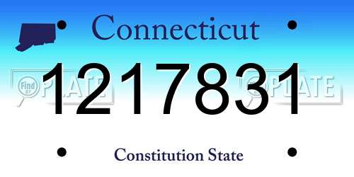 1217831 Connecticut License Plate