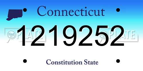 1219252 Connecticut License Plate