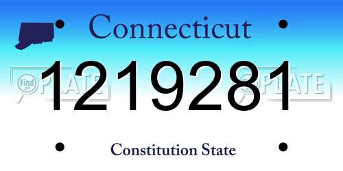 1219281 Connecticut License Plate