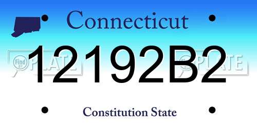 12192B2 Connecticut License Plate