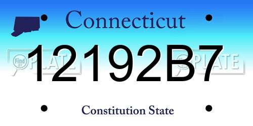 12192B7 Connecticut License Plate