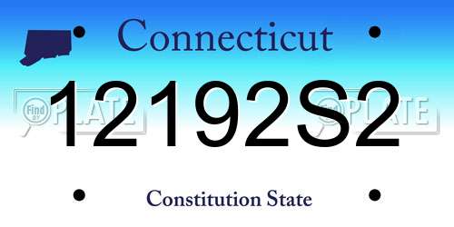 12192S2 Connecticut License Plate