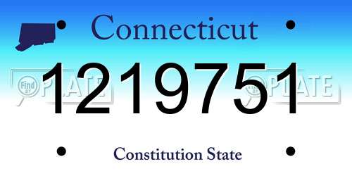 1219751 Connecticut License Plate