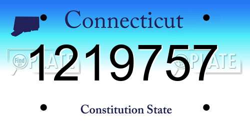 1219757 Connecticut License Plate