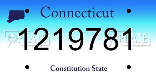1219781 Connecticut License Plate