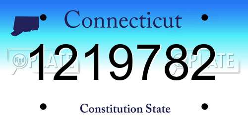 1219782 Connecticut License Plate