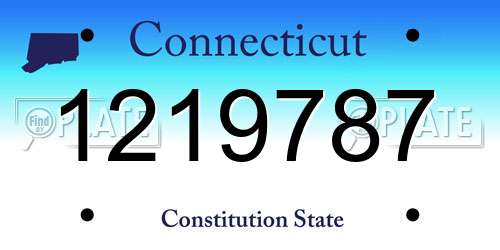 1219787 Connecticut License Plate