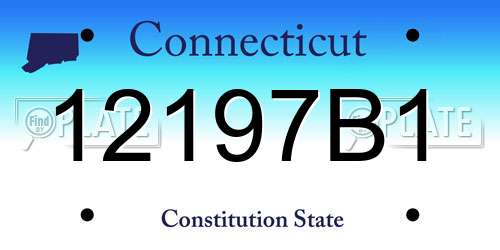 12197B1 Connecticut License Plate