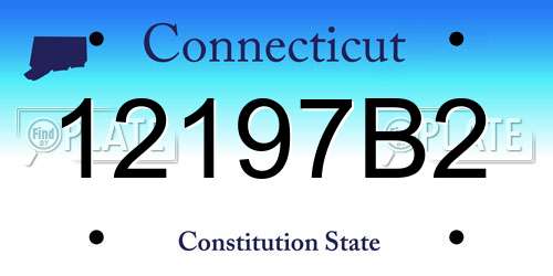 12197B2 Connecticut License Plate