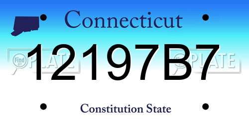 12197B7 Connecticut License Plate