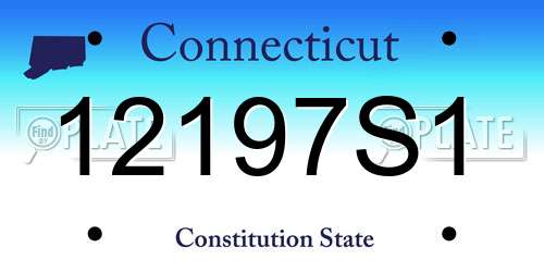 12197S1 Connecticut License Plate