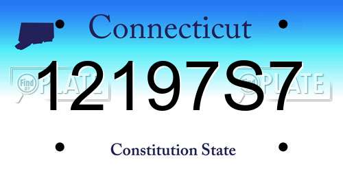 12197S7 Connecticut License Plate