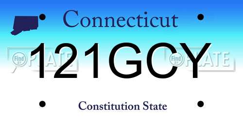 121GCY Connecticut License Plate