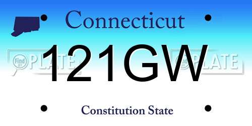 121GW Connecticut License Plate