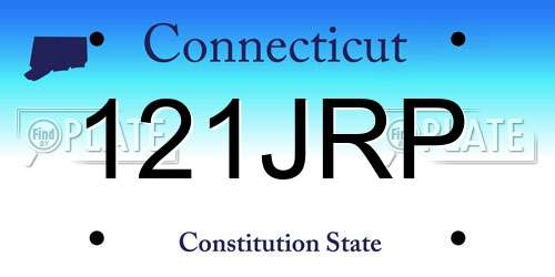 121JRP Connecticut License Plate