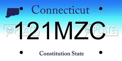 121MZC Connecticut License Plate
