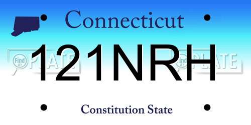 121NRH Connecticut License Plate