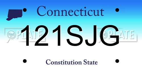 121SJG Connecticut License Plate