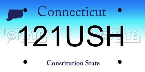 121USH Connecticut License Plate