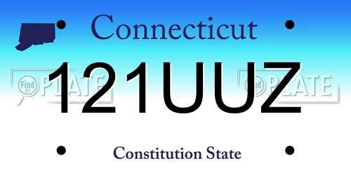 121UUZ Connecticut License Plate