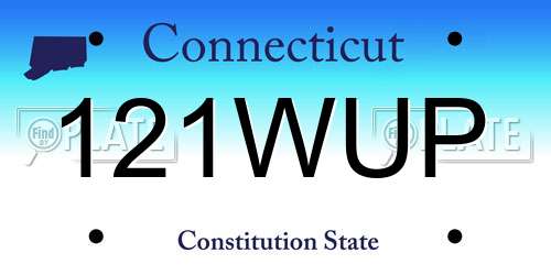 121WUP Connecticut License Plate