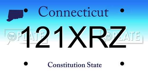 121XRZ Connecticut License Plate
