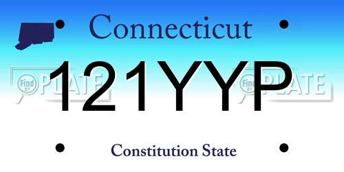 121YYP Connecticut License Plate