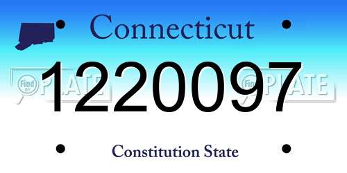 1220097 Connecticut License Plate
