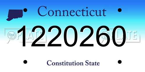 1220260 Connecticut License Plate