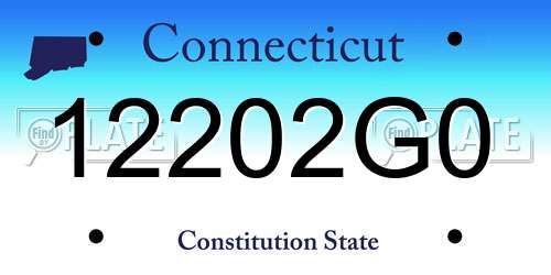 12202G0 Connecticut License Plate