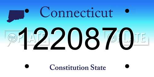1220870 Connecticut License Plate