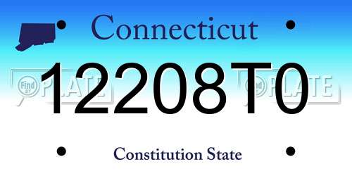 12208T0 Connecticut License Plate