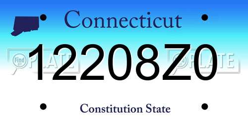 12208Z0 Connecticut License Plate