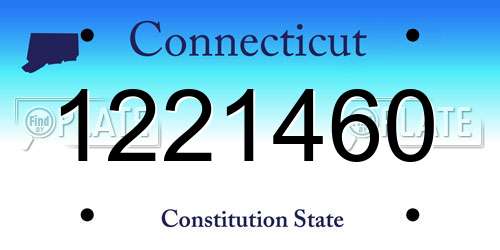 1221460 Connecticut License Plate