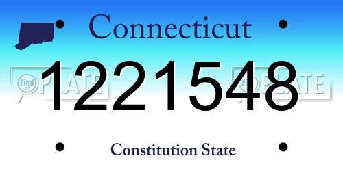 1221548 Connecticut License Plate