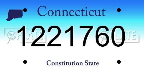 1221760 Connecticut License Plate