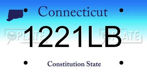 1221LB Connecticut License Plate