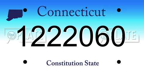 1222060 Connecticut License Plate