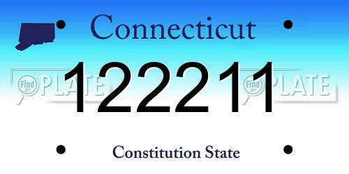 122211 Connecticut License Plate
