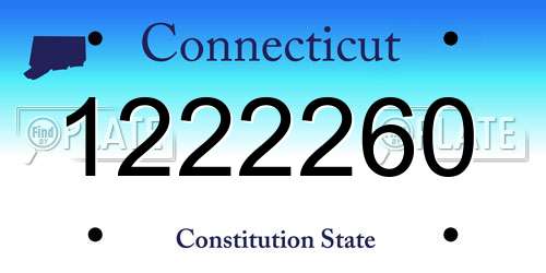 1222260 Connecticut License Plate